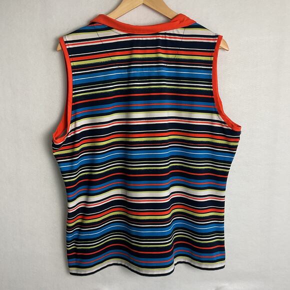 Ruby Rd Favorites Sleeveless Button Up Multicolor Polo XLarge - Picture 4 of 10